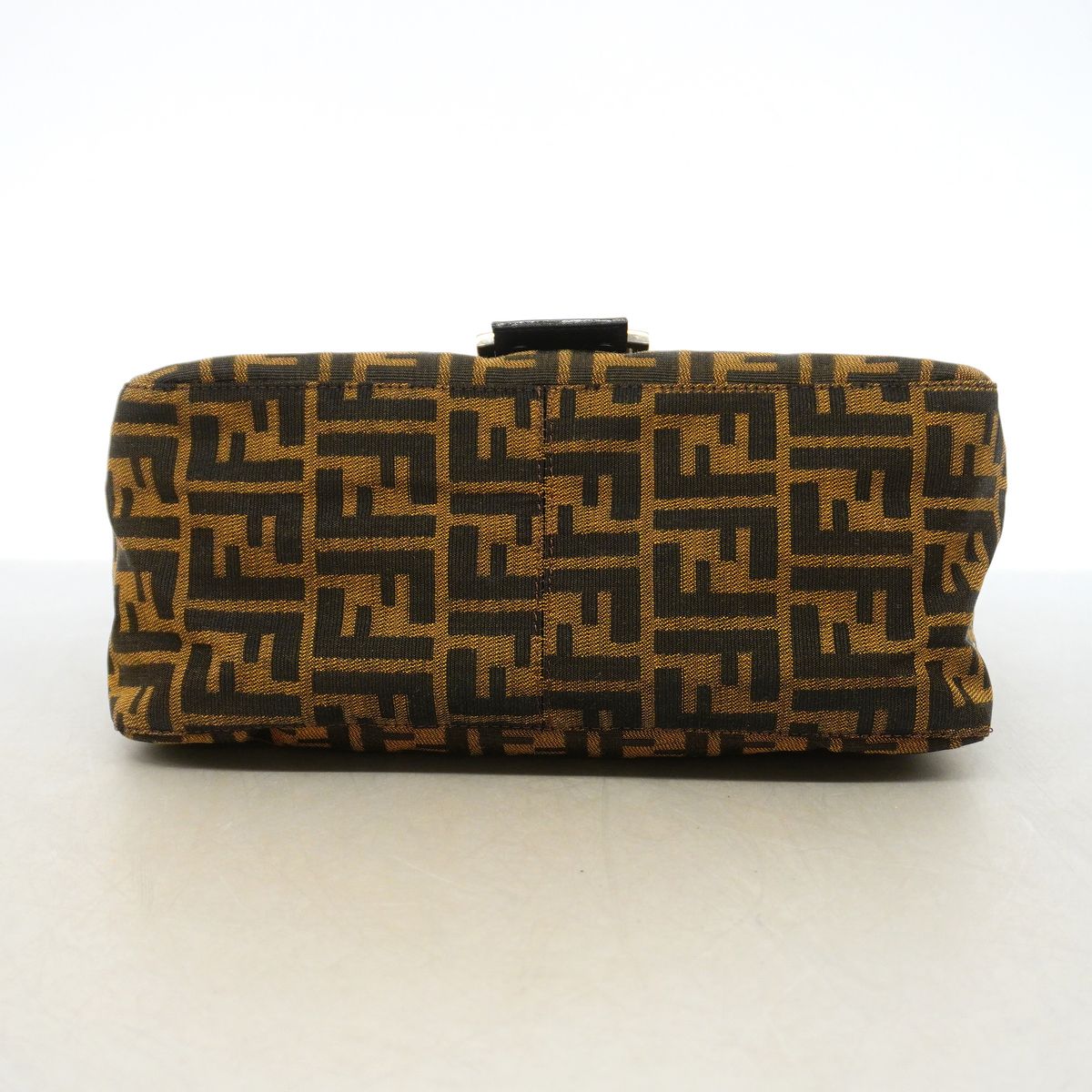 Fendi Handbag Zucca Mamma Bucket Nylon Canvas Brown Silver — view 3