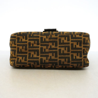 Fendi Handbag Zucca Mamma Bucket Nylon Canvas Brown Silver — view 3