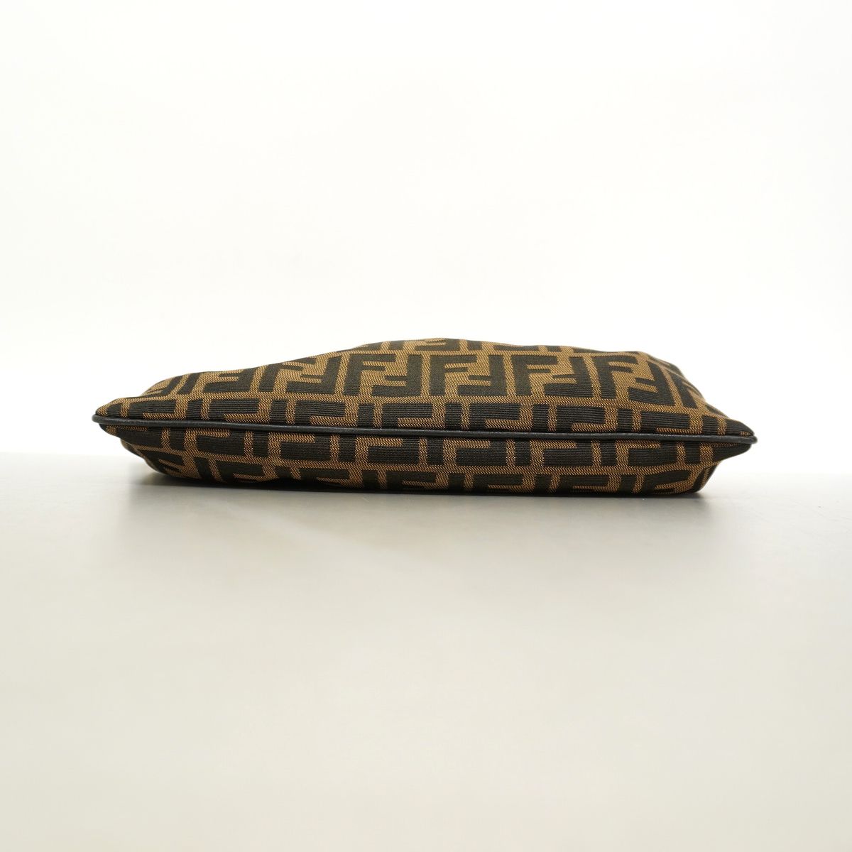 Fendi Shoulder Bag Zucca Nylon Canvas Brown Gold — view 3