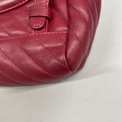 Chanel Backpack Chevron Lambskin Red Gold — view 6