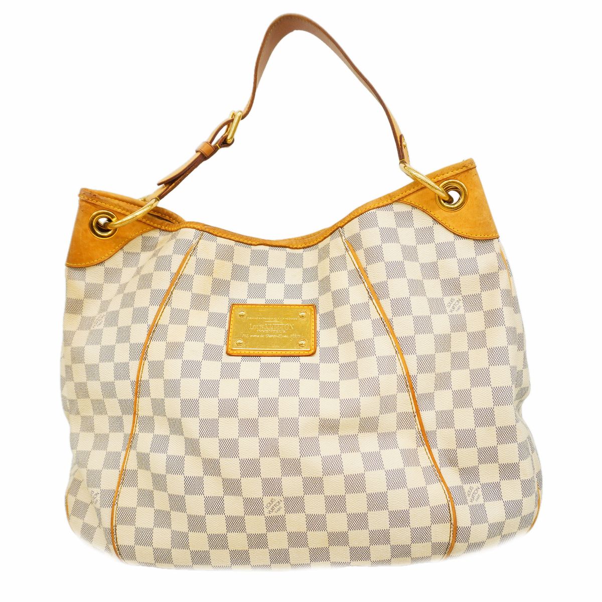 Louis Vuitton Shoulder Bag Damier Azur Galleria GM White