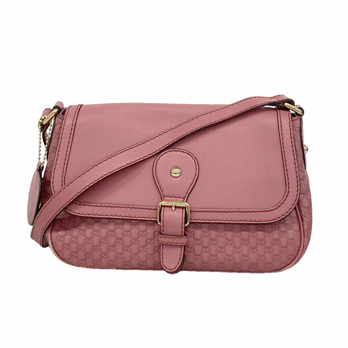 Gucci Shoulder Bag Micro Guccissima Leather Pink Champagne Gold