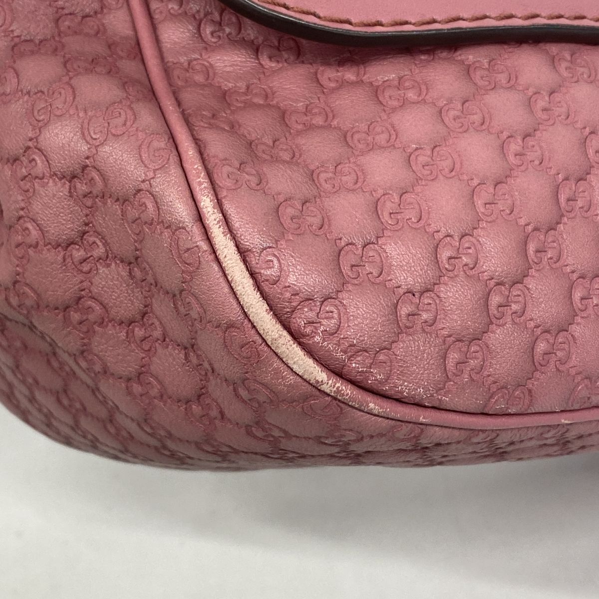 Gucci Shoulder Bag Micro Guccissima Leather Pink Champagne Gold — view 6