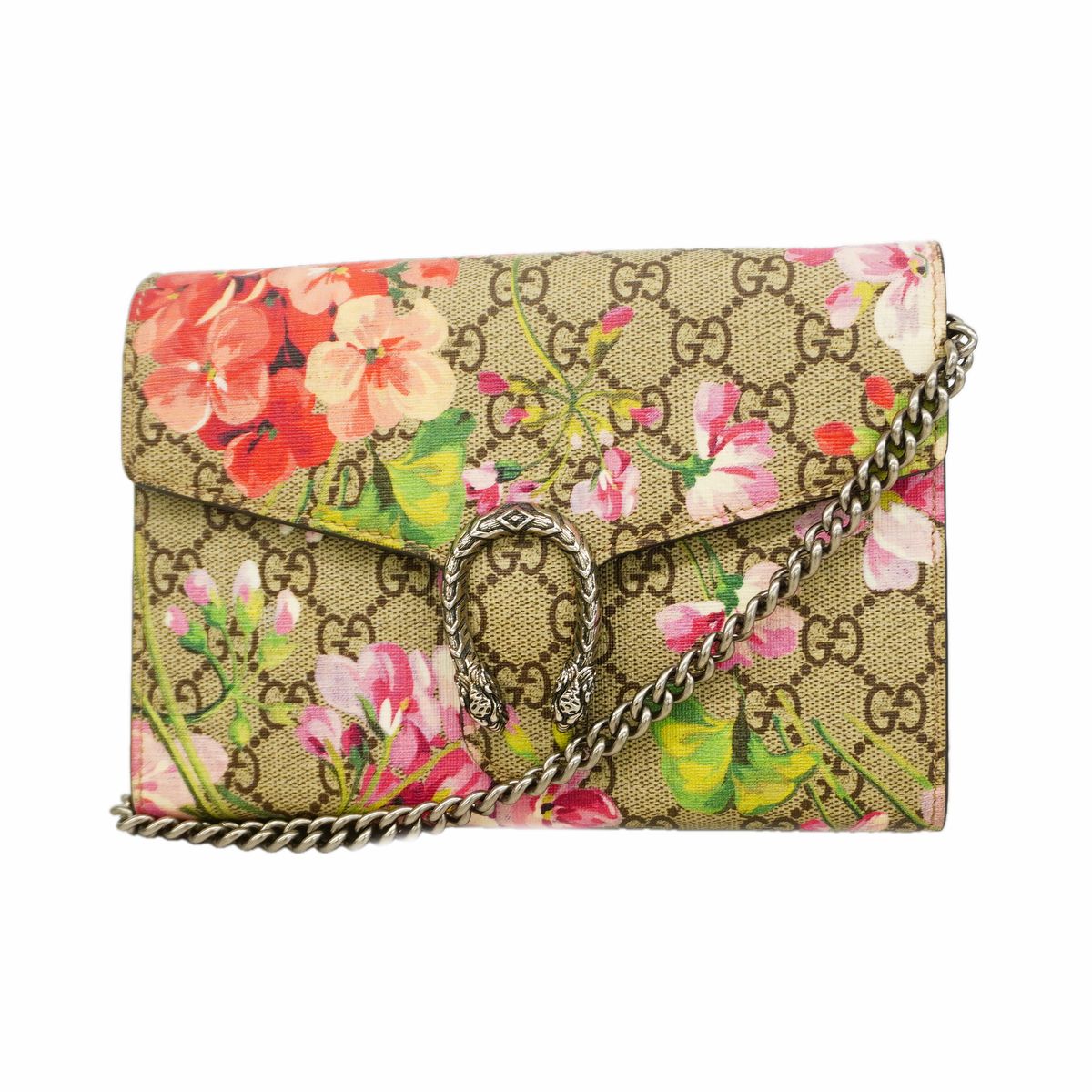 Gucci Shoulder Bag GG Blooms Duonysus Beige Multicolor Silver