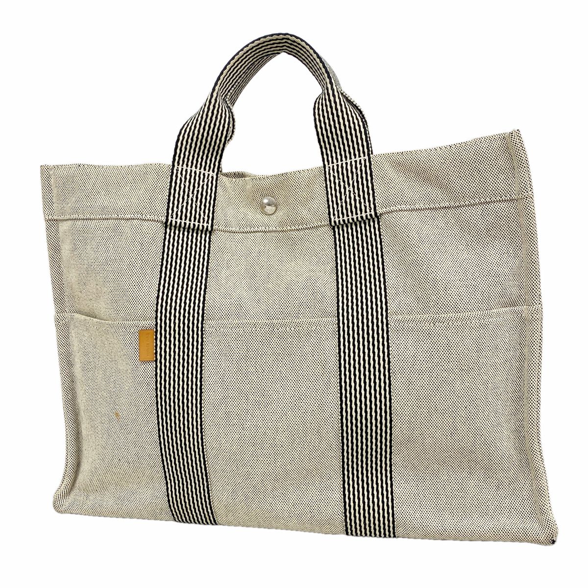 Hermes Tote Bag New Fourre Tout MM Canvas Black Silver