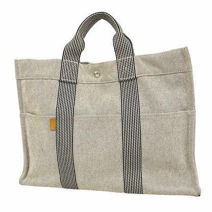 Hermes Tote Bag New Fourre Tout MM Canvas Black Silver