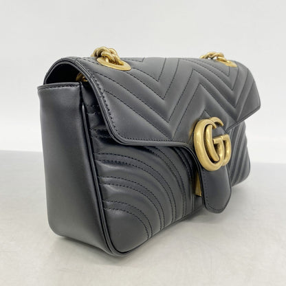 Gucci Shoulder Bag GG Marmont Leather Black Gold — view 2