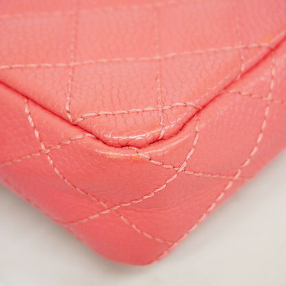 Chanel Shoulder Bag Mini Quilted Caviar Leather Pink Silver — view 6
