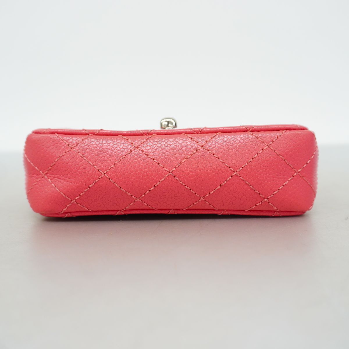 Chanel Shoulder Bag Mini Quilted Caviar Leather Pink Silver — view 3