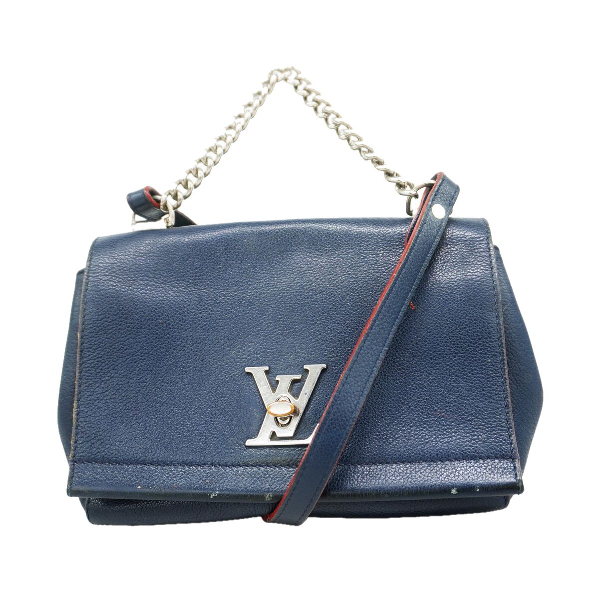 Louis Vuitton Handbag Taurillon Lockme Marine Rouge 2-Way Bag