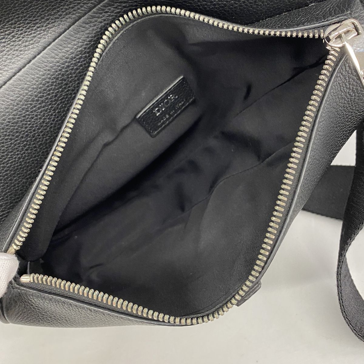 Dior Belt Bag Leather Black Silver — view 4