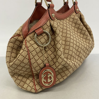 Gucci Tote Bag Diamante Canvas Brown Pink Gold — view 2