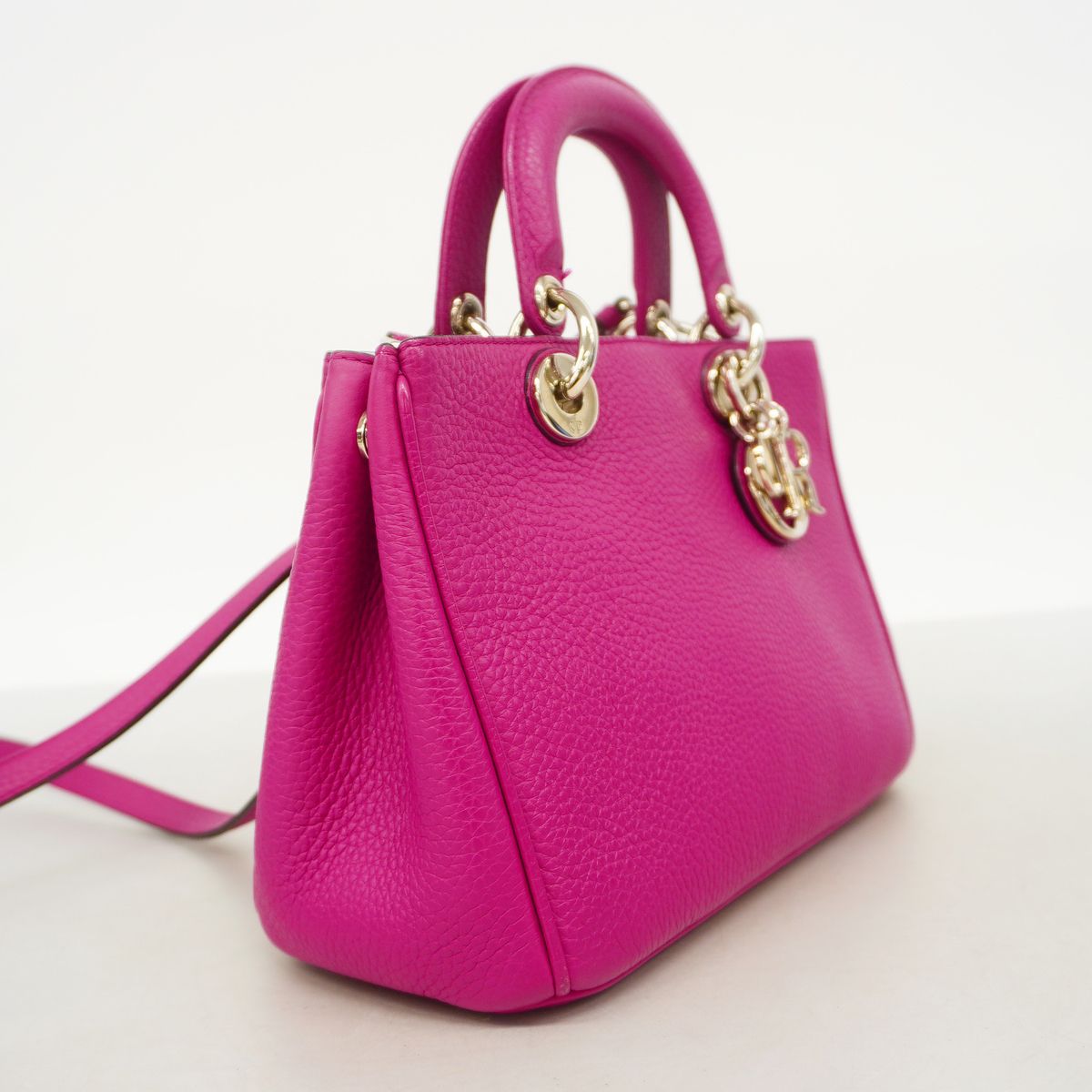 Dior Handbag Diorissimo Leather Purple Silver 2-Way Back — view 2