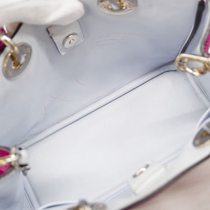 Dior Handbag Diorissimo Leather Purple Silver 2-Way Back — view 4