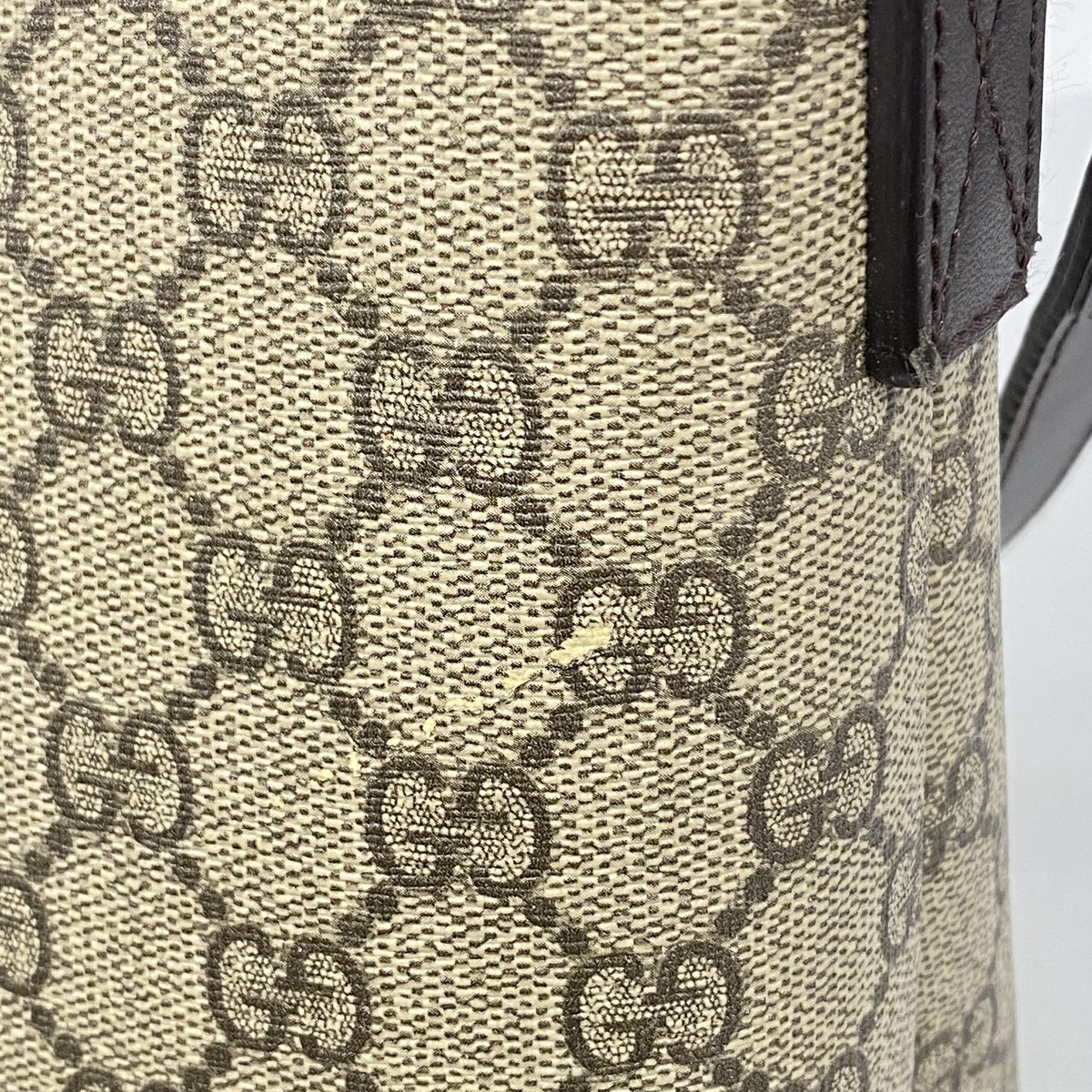Gucci Tote Bag GG Supreme Brown Silver 2-Way — view 7