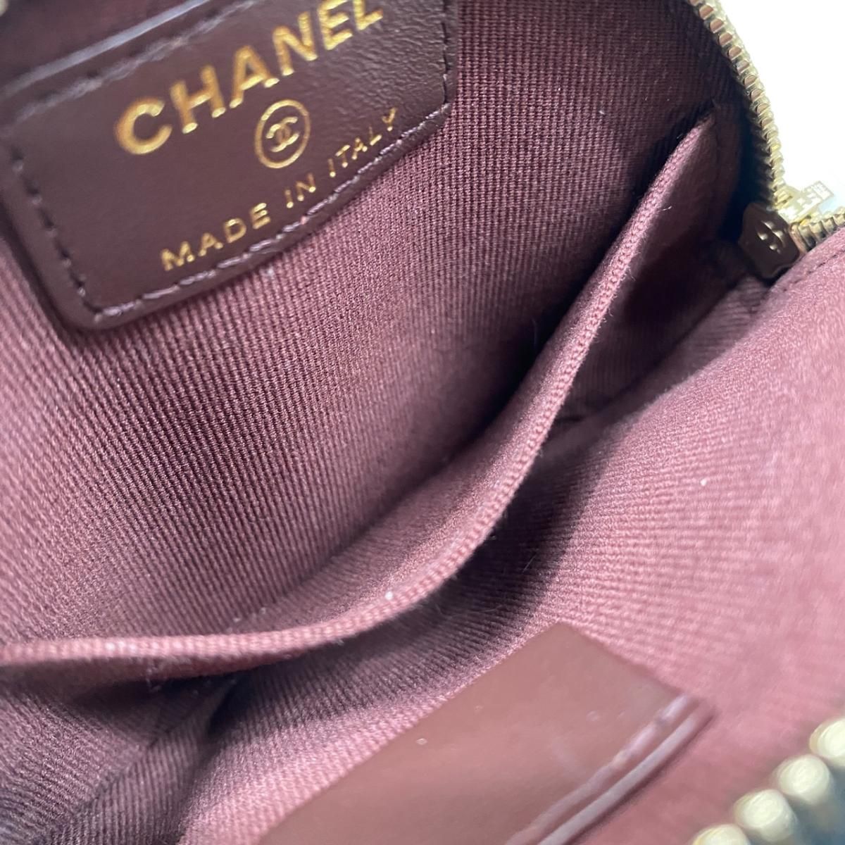 Chanel Coin Purse Quilted CC Logo Caviar Leather Black — view 8