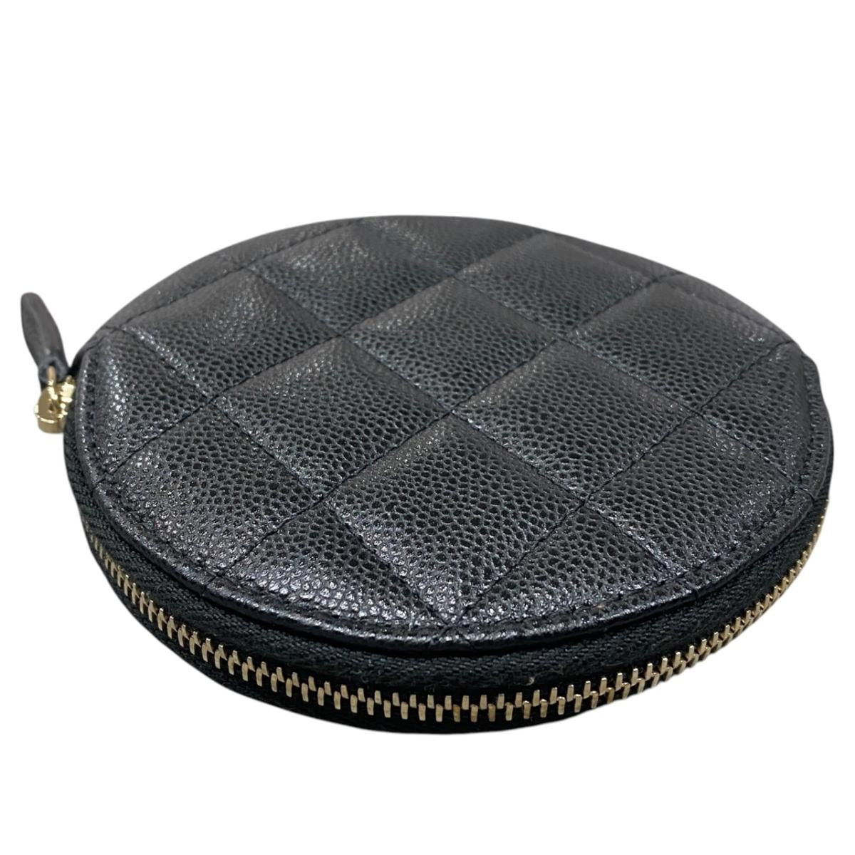 Chanel Coin Purse Quilted CC Logo Caviar Leather Black — view 7