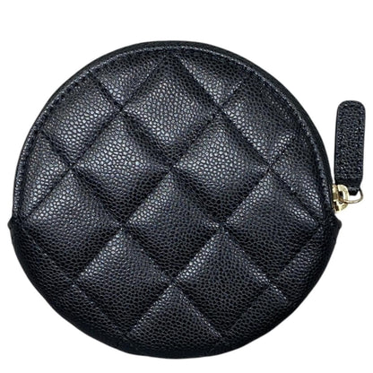 Chanel Coin Purse Quilted CC Logo Caviar Leather Black — view 2