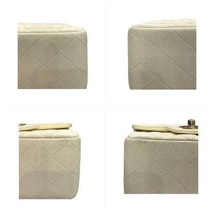 Chanel Quilted White Lambskin Shoulder Bag — view 6