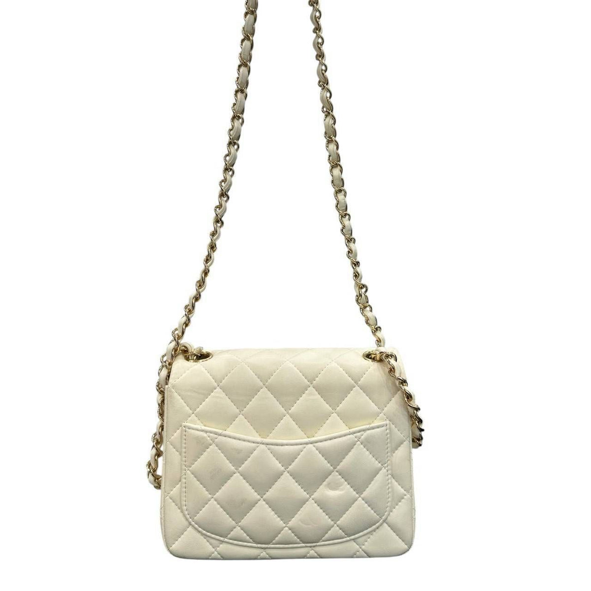 Chanel Quilted White Lambskin Shoulder Bag — view 2