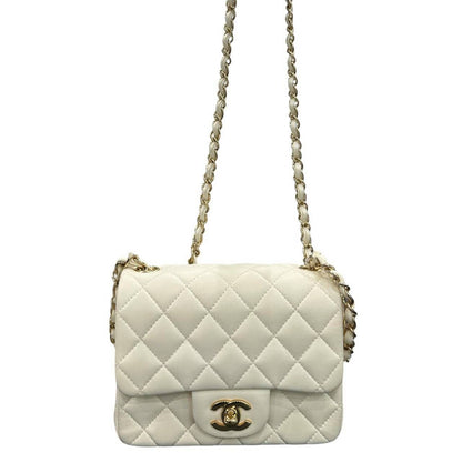 Chanel Quilted White Lambskin Shoulder Bag