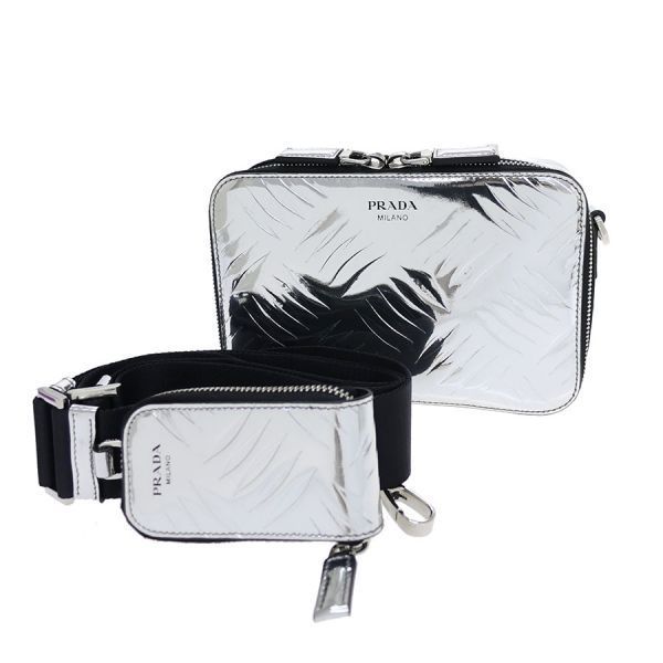 Prada Brick Wallet Silver