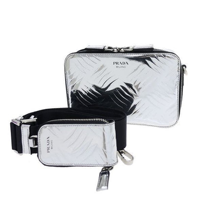 Prada Brick Wallet Silver