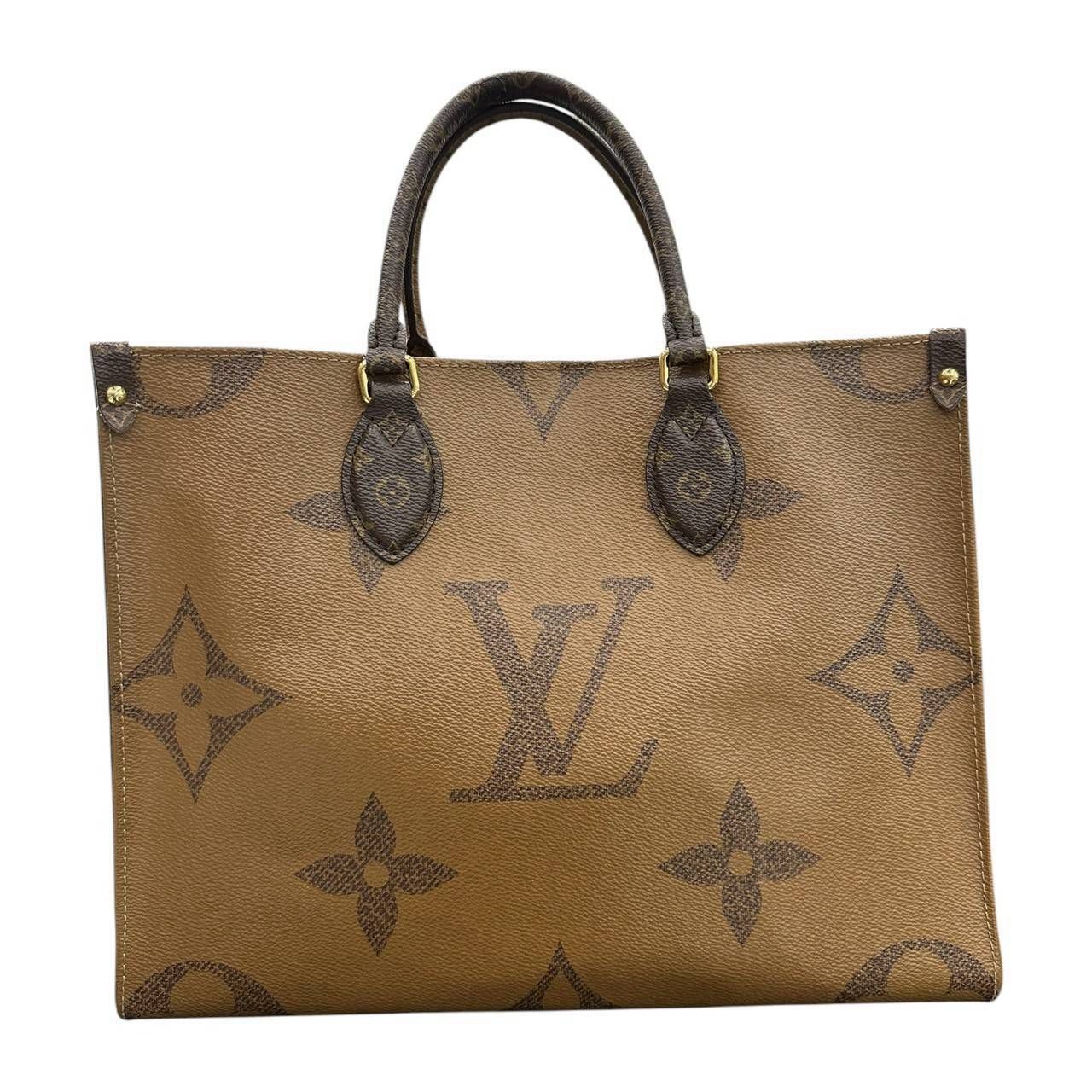Louis Vuitton Monogram On The Go MM Brown Leather Tote Bag — view 2