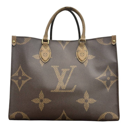 Louis Vuitton Monogram On The Go MM Brown Leather Tote Bag