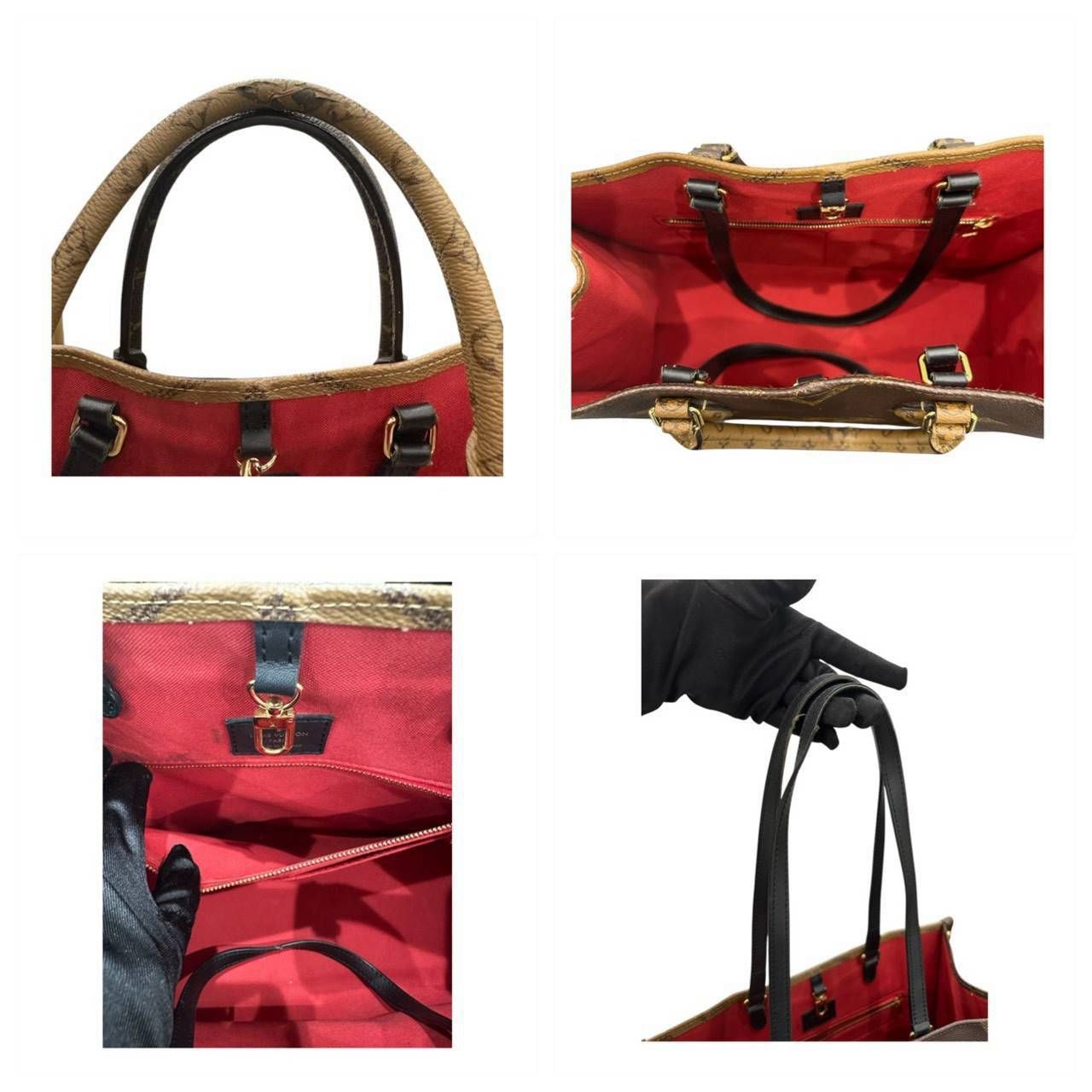 Louis Vuitton Monogram On The Go MM Brown Leather Tote Bag — view 7