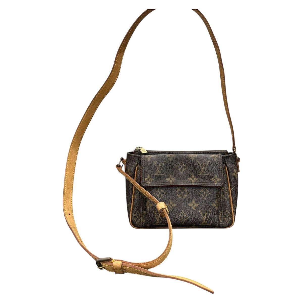 Louis Vuitton Monogram Viva Cite PM Brown Leather Suede Shoulder Bag