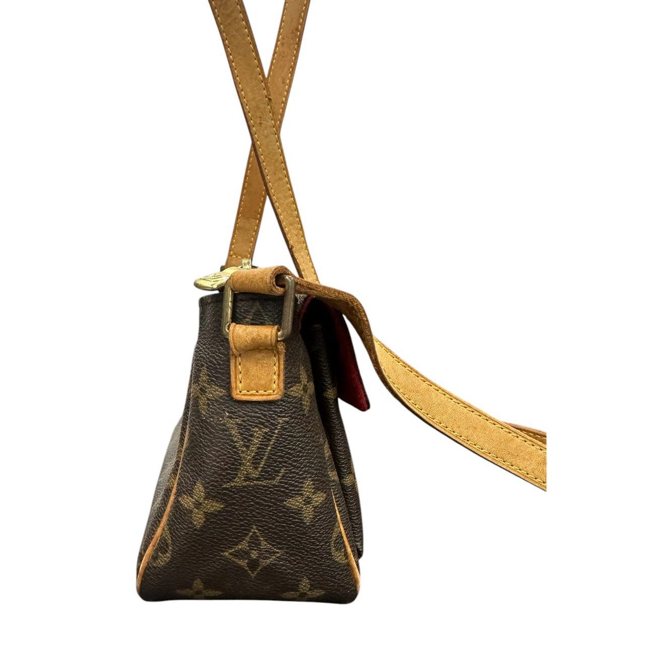 Louis Vuitton Monogram Viva Cite PM Brown Leather Suede Shoulder Bag — view 4