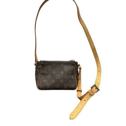 Louis Vuitton Monogram Viva Cite PM Brown Leather Suede Shoulder Bag — view 2