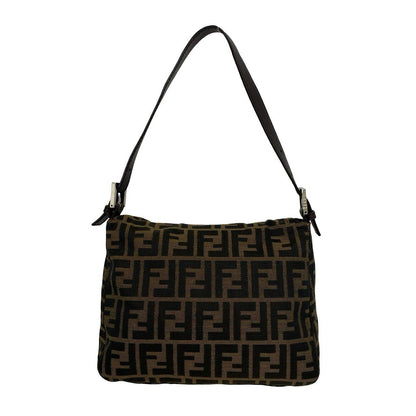 Fendi Vintage Zucca FF Pattern Canvas Leather Shoulder Bag Brown — view 3
