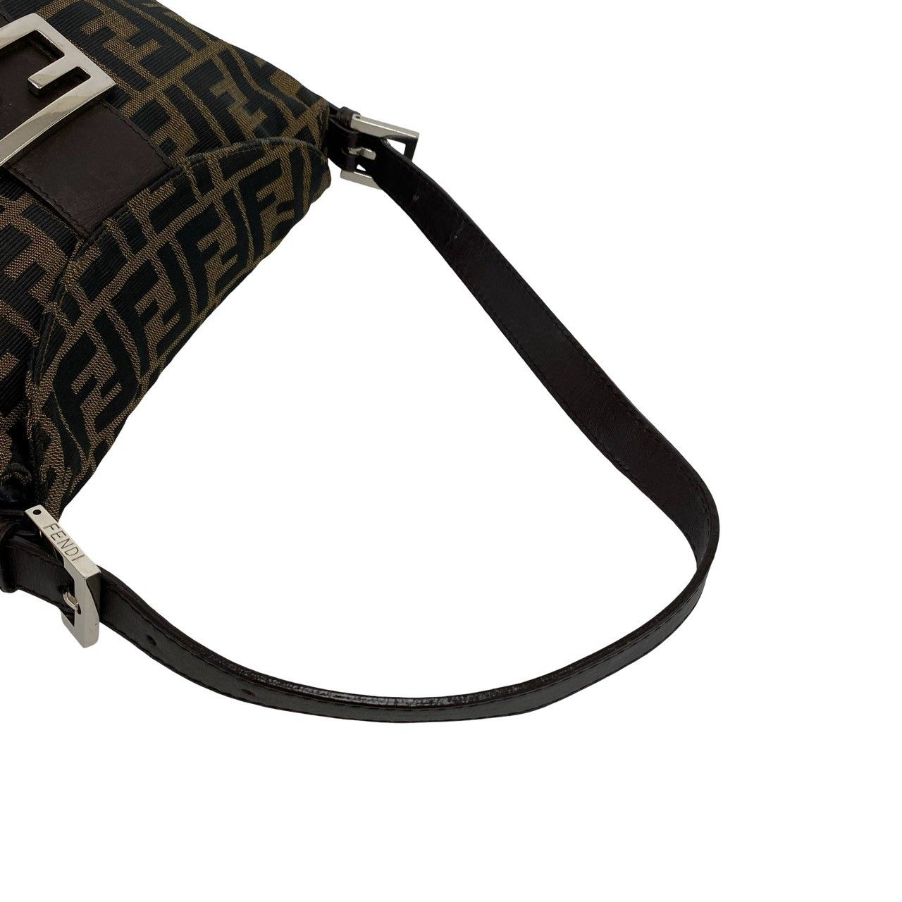 Fendi Vintage Zucca FF Pattern Canvas Leather Shoulder Bag Brown — view 4