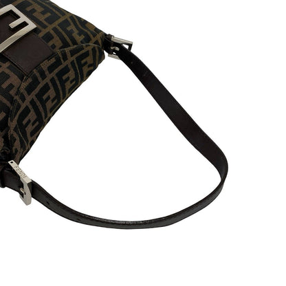 Fendi Vintage Zucca FF Pattern Canvas Leather Shoulder Bag Brown — view 4
