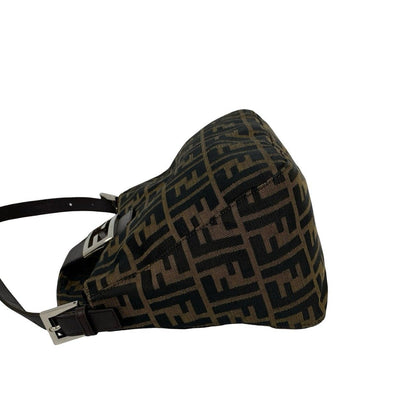 Fendi Vintage Zucca FF Pattern Canvas Leather Shoulder Bag Brown — view 5