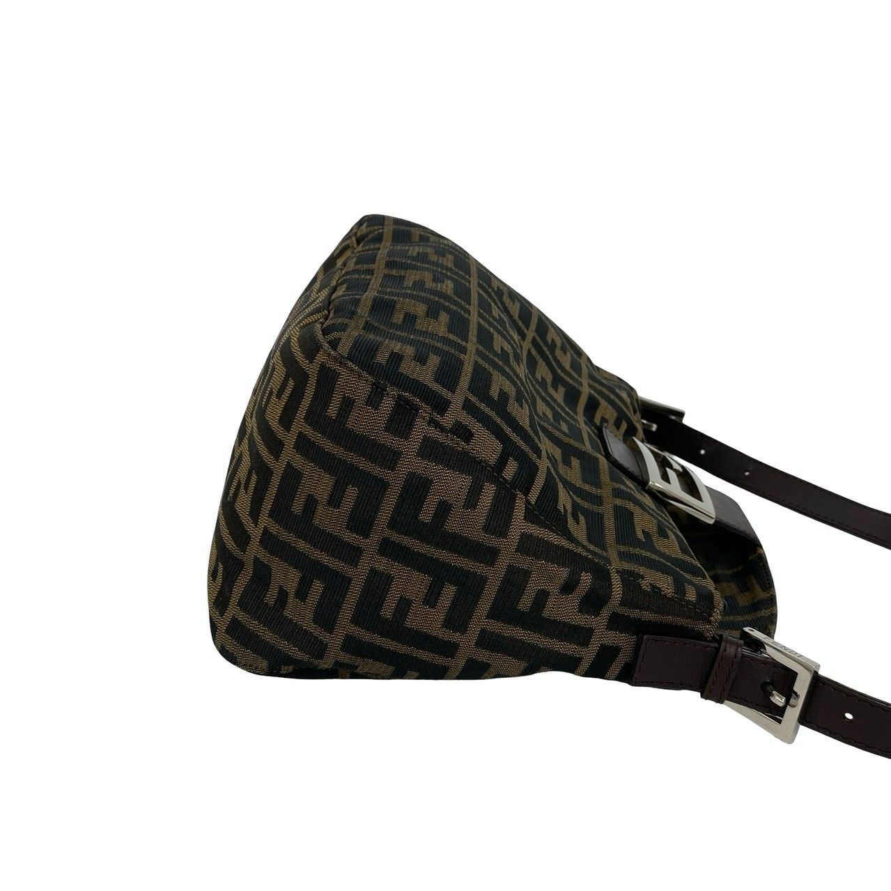 Fendi Vintage Zucca FF Pattern Canvas Leather Shoulder Bag Brown — view 6