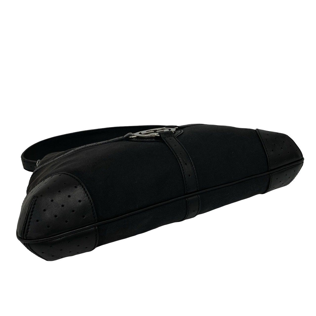 Gucci Interlocking Canvas Leather Shoulder Bag Black — view 7