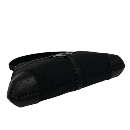 Gucci Interlocking Canvas Leather Shoulder Bag Black — view 7