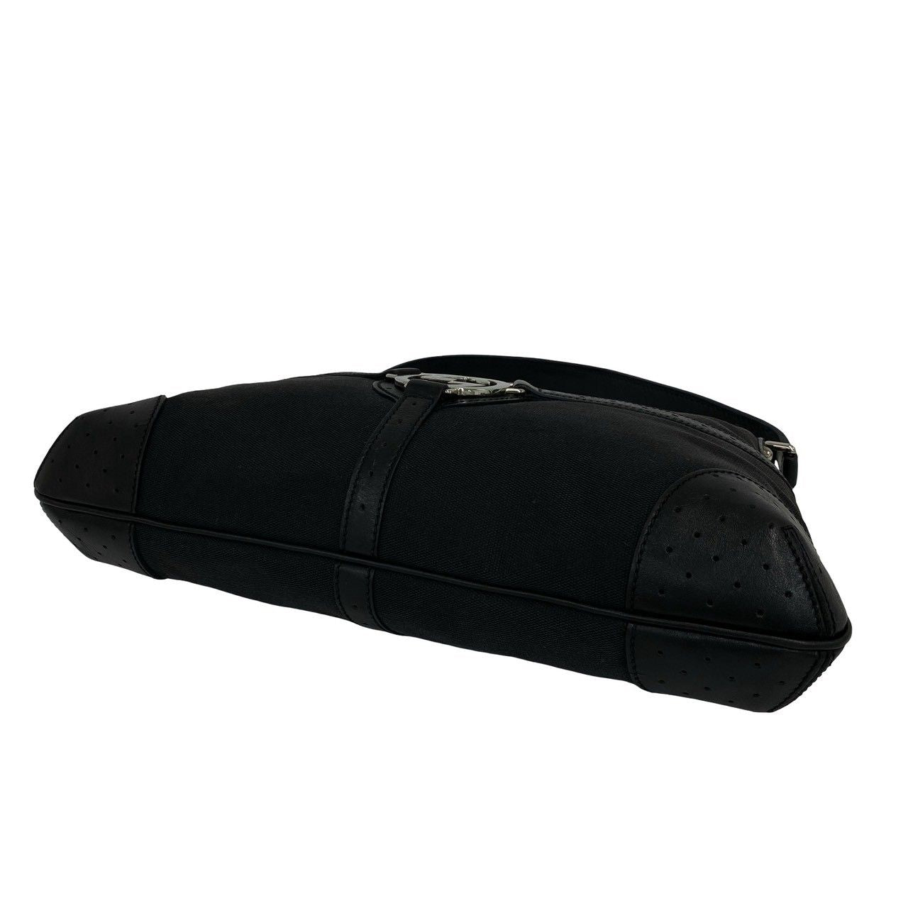 Gucci Interlocking Canvas Leather Shoulder Bag Black — view 8