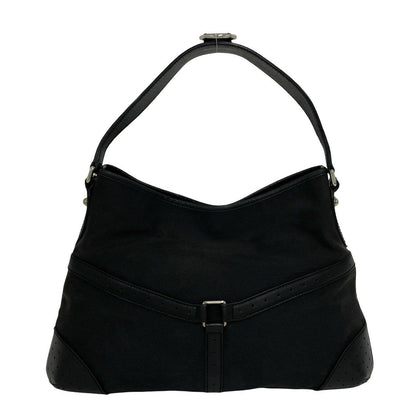Gucci Interlocking Canvas Leather Shoulder Bag Black — view 3