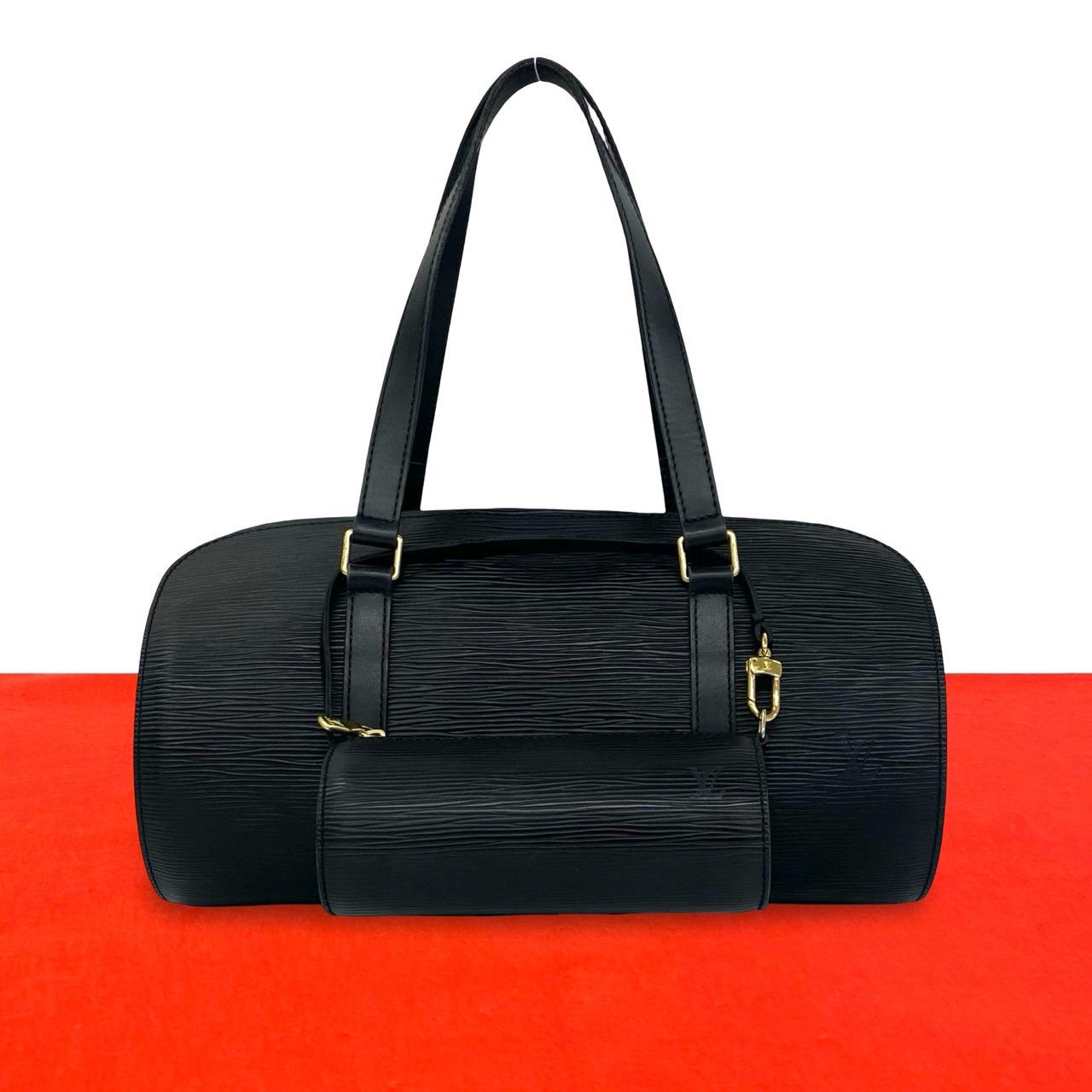 Louis Vuitton Souflo Epi Leather Mini Boston Bag Drum Noir