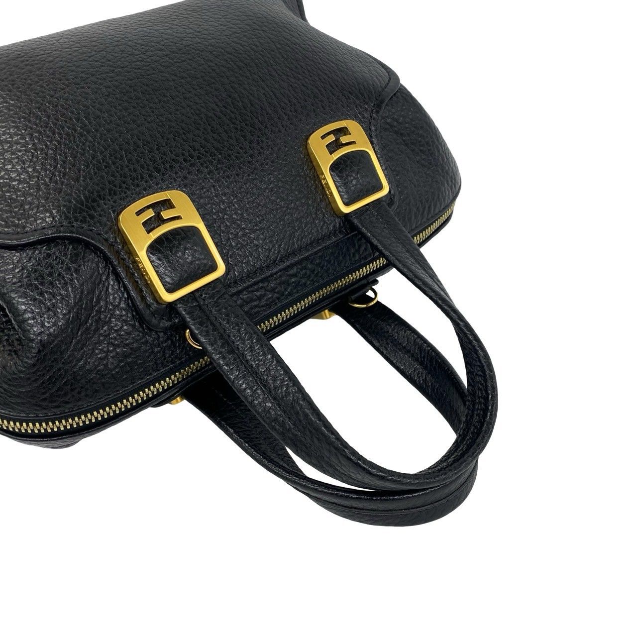 Fendi Chameleon Leather 2-Way Shoulder Bag Mini Black — view 4
