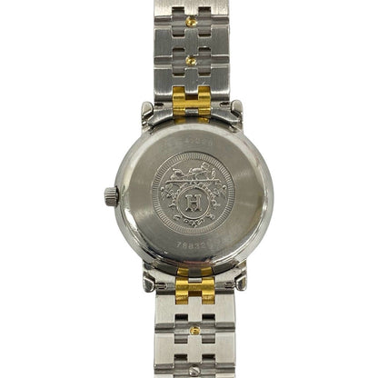 Hermes Sellier Stainless Quartz Watch Wrist Silver Gold — view 6