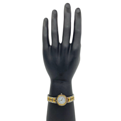 Hermes Clipper Stainless Quartz Watch Wrist Silver Gold — view 2