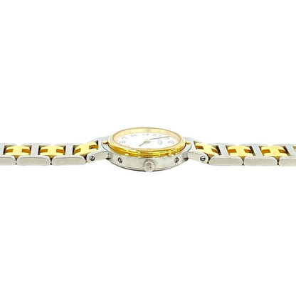 Hermes Clipper Stainless Quartz Watch Wrist Silver Gold — view 7