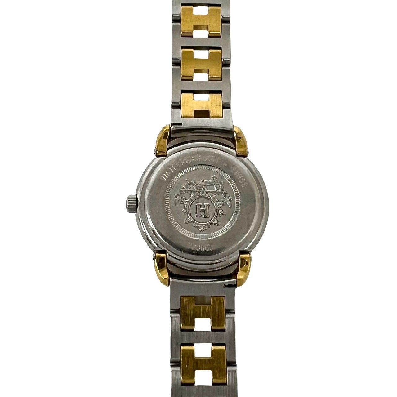 Hermes Pullman Stainless Quartz Watch Wrist Gold Silver — view 6