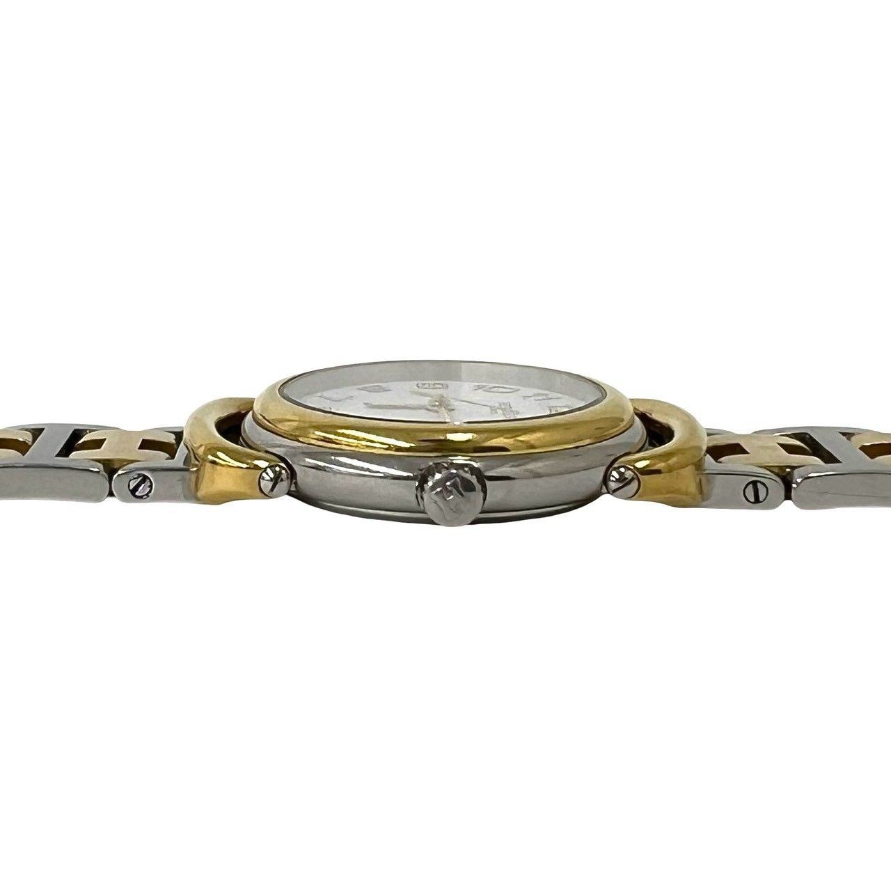 Hermes Pullman Stainless Quartz Watch Wrist Gold Silver — view 7