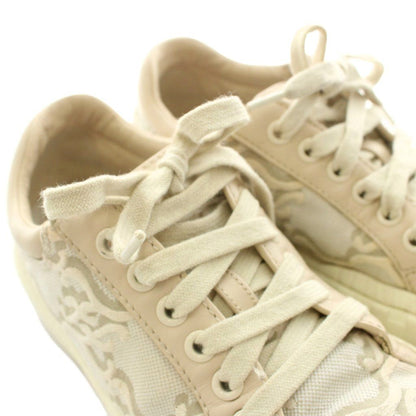 Fendi Force Sneakers Low-Cut Canvas Leather Logo All Over Print Beige — view 7